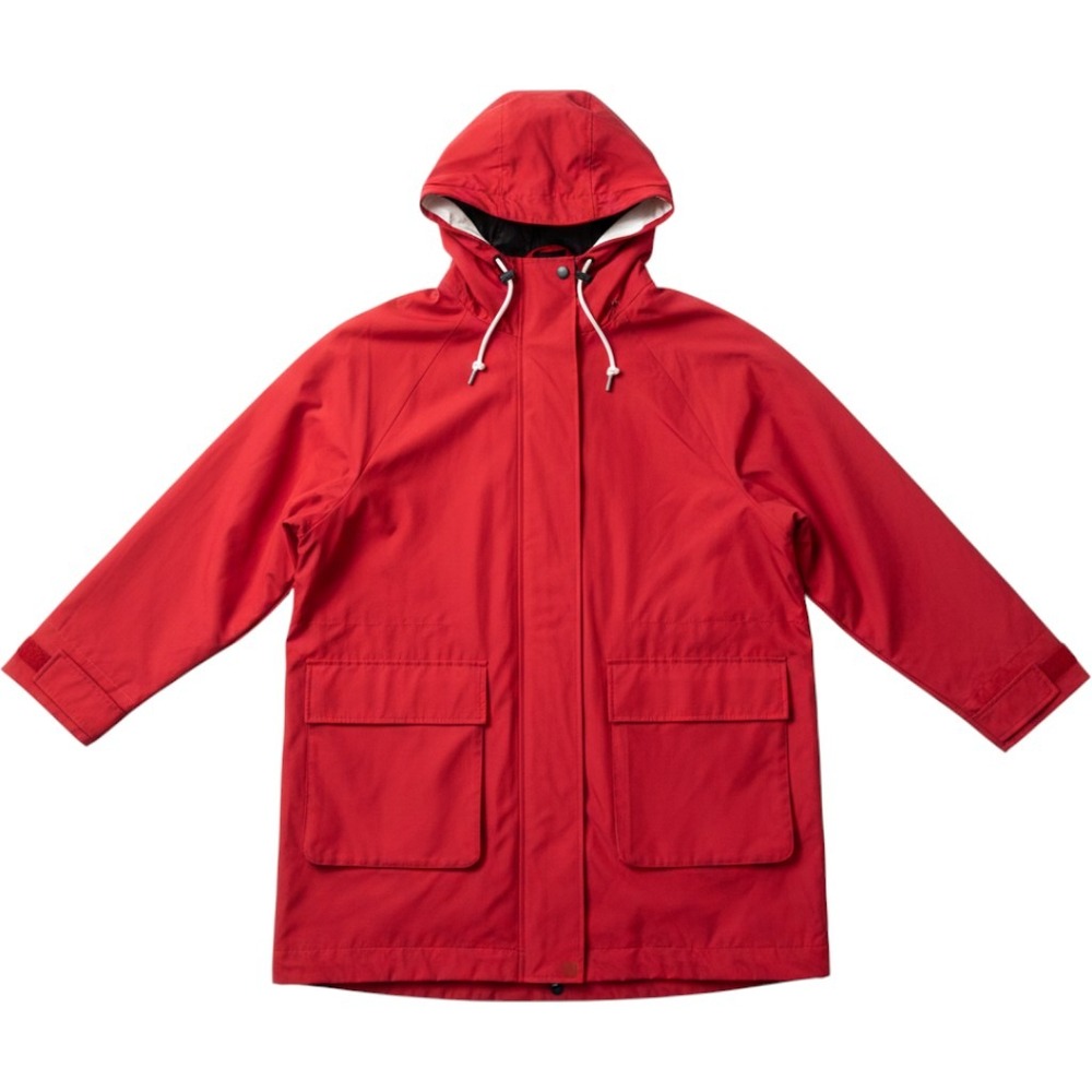 Adolfo Dominguez Parka Jacket S Red Hooded Utility Gorpcore